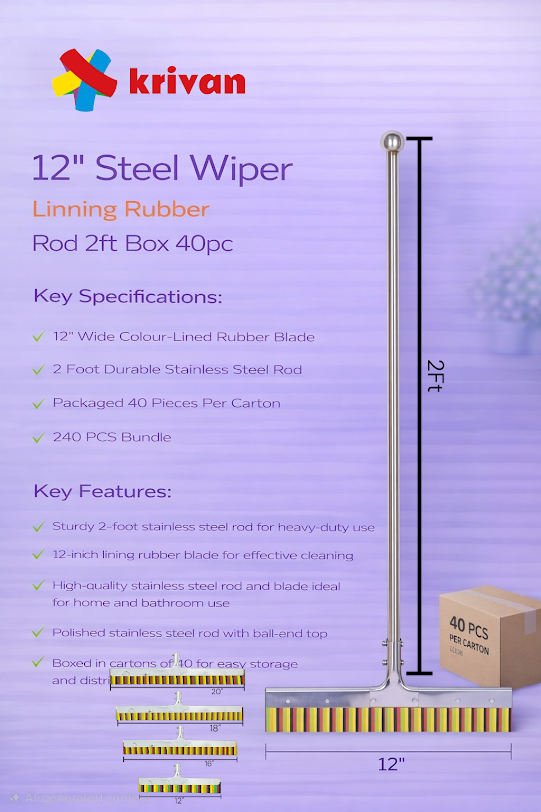 12” Steel Wiper – Lining Rubber