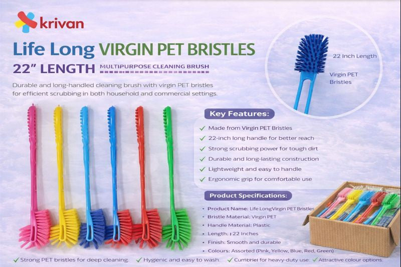 Life Long Virgin PET Bristles 22" LENGTH