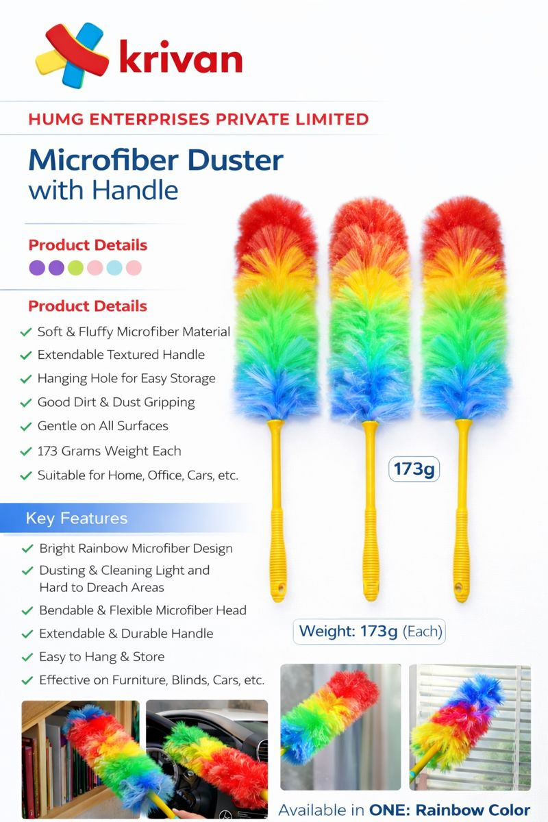 Krivan Microfiber Static Duster with Handle