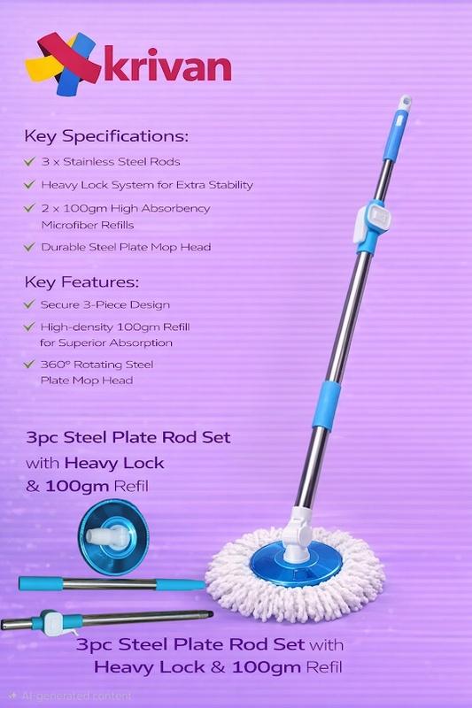 3Pc Steel Plate Rod Set – Heavy Lock (100 gm Refill)