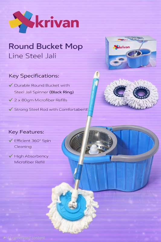 Round Bucket Mop – Line Steel Jali