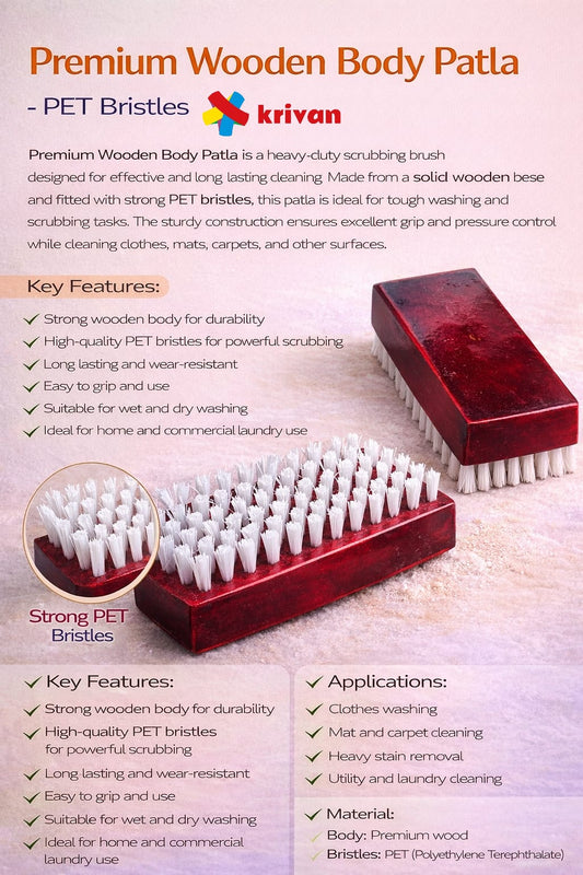 Premium Wooden Body Patla – PET Bristles