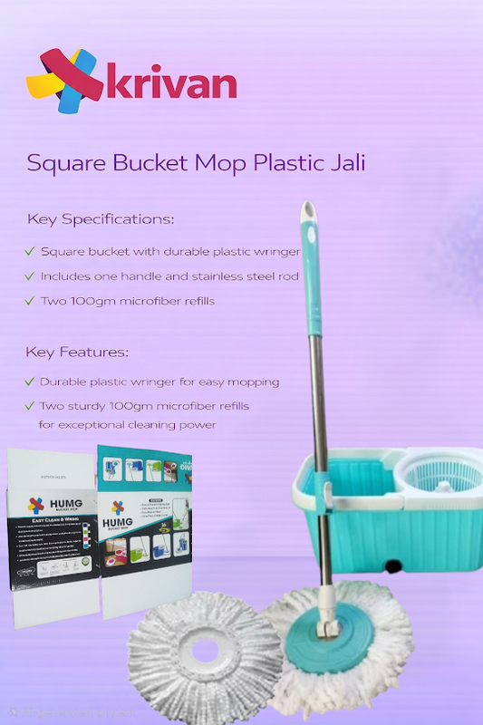 Square Bucket Mop – Plastic Jali