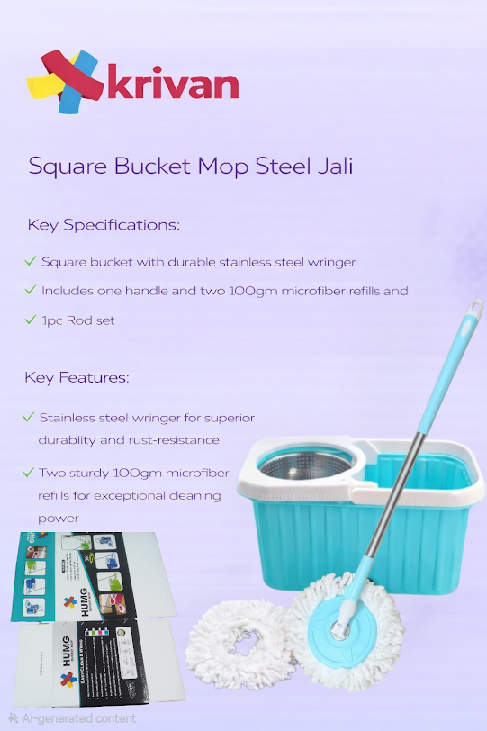 Square Bucket Mop – Steel Jali