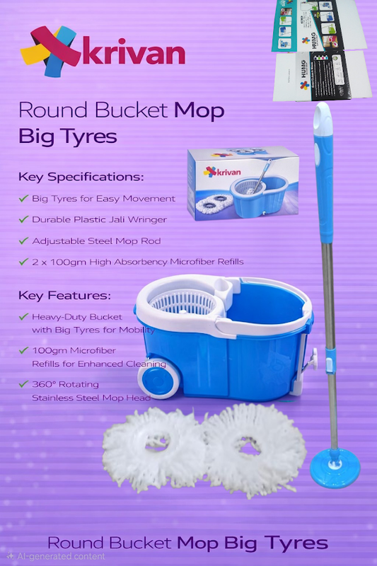 Round Bucket Mop – Big Tyres