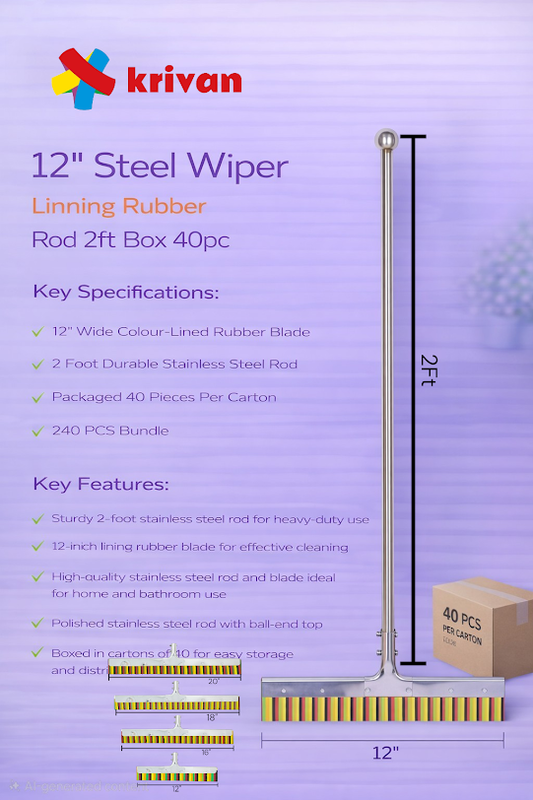 12” Steel Wiper – Lining Rubber