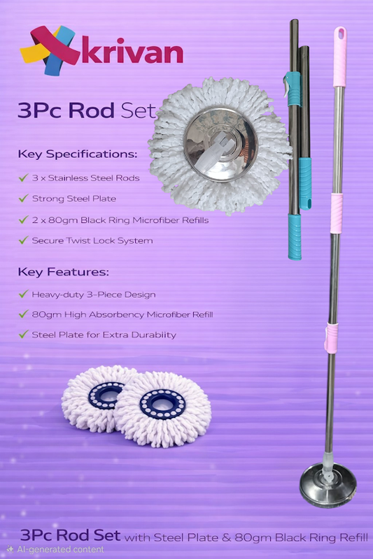 3Pc Rod Set with Steel Plate