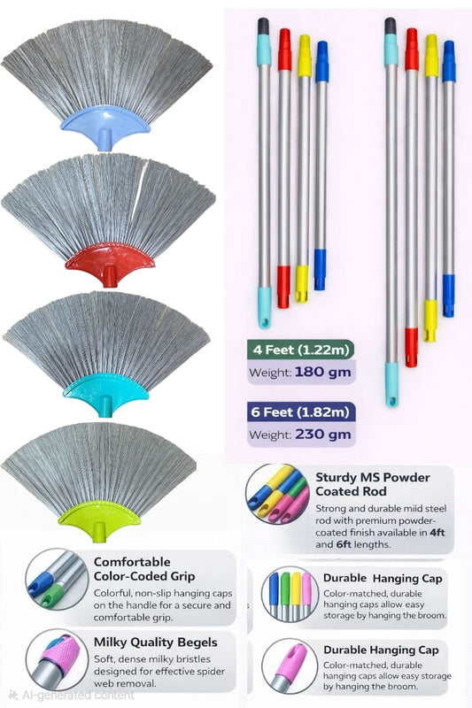 Krivan Diamond Virgin Big bristles Jala/Cobweb Brush | Ceiling & Corner Dust Cleaning Brush (Copy)