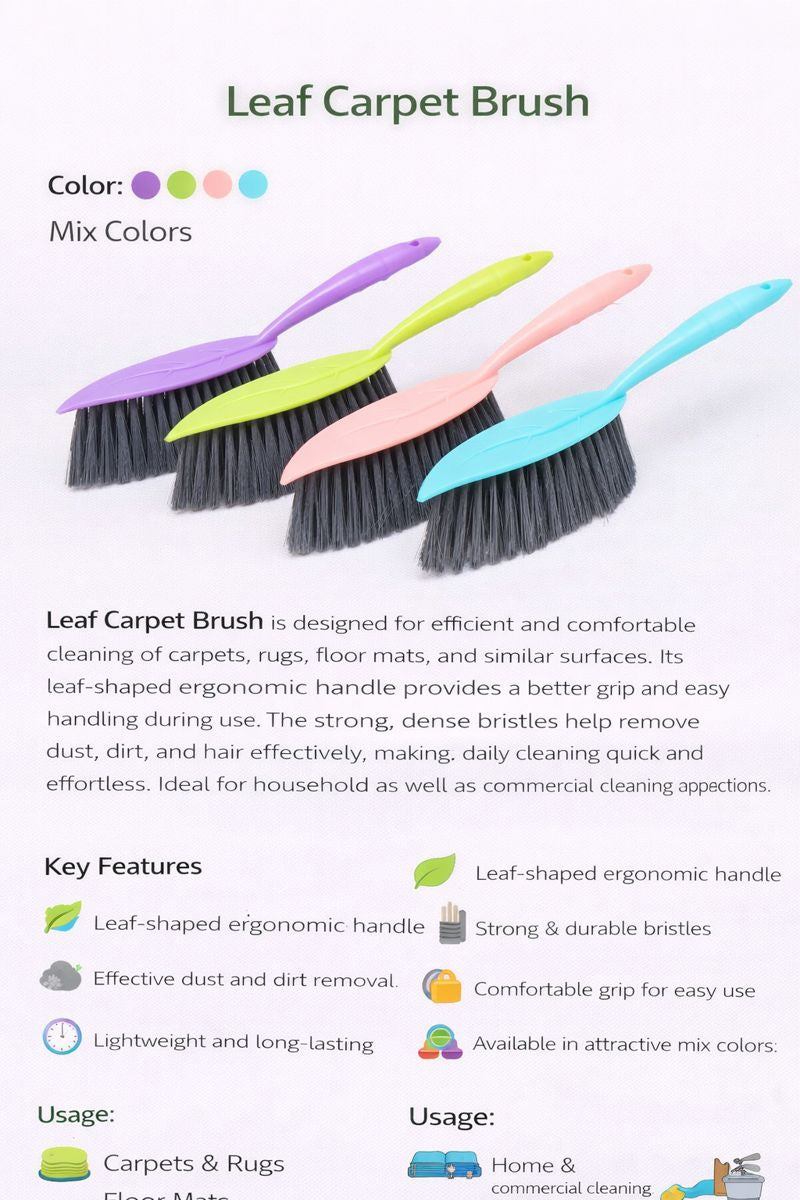 Krivan Leaf Handle Cleaning Carpet Brush for Carpets & Rugs