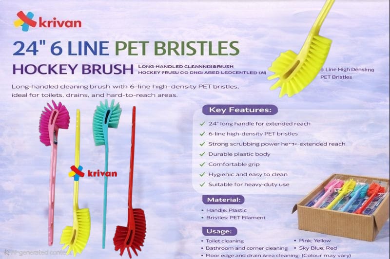 24" 6 Line PET Bristles Hockey Brush