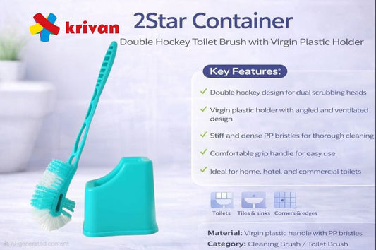 2 STAR Container Double Hockey Toilet Brush