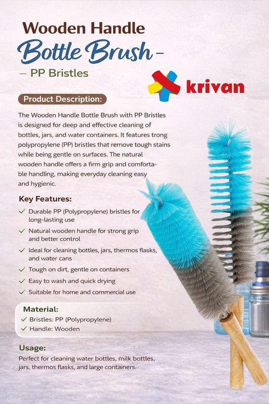 Wooden Handle Bottle Brush – PP Bristles