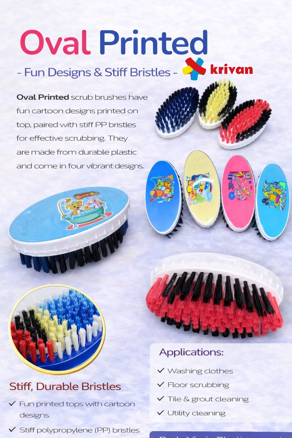 Oval Printed Design Brush