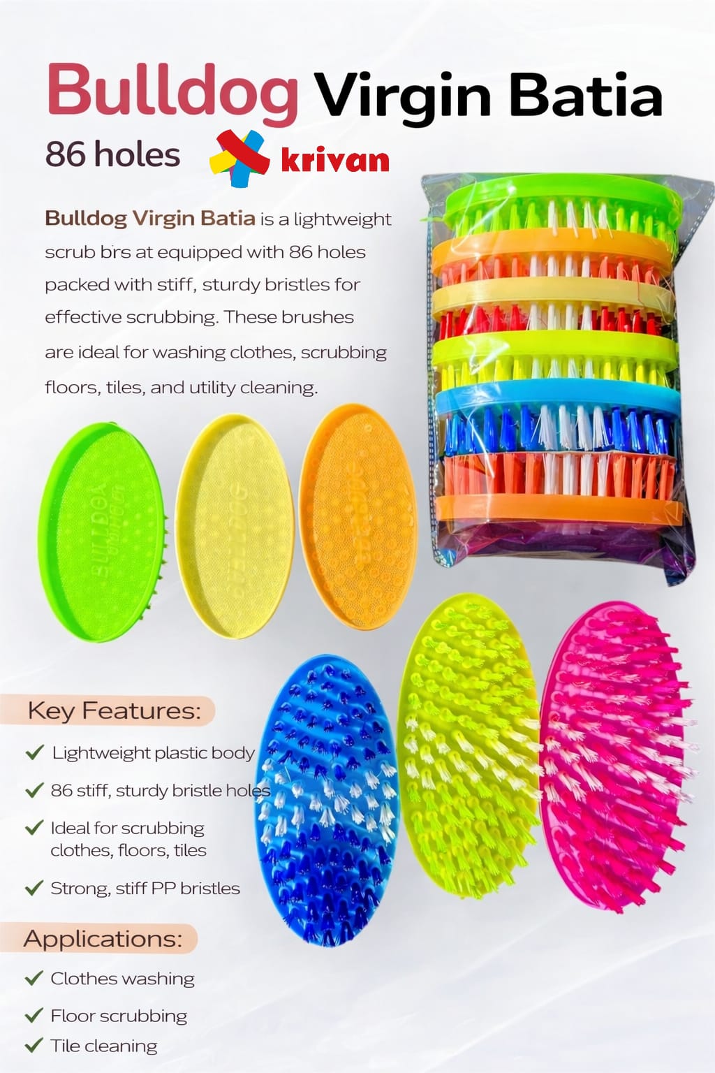 Bulldog Virgin – 86 Holes (Soft PP Bristles)