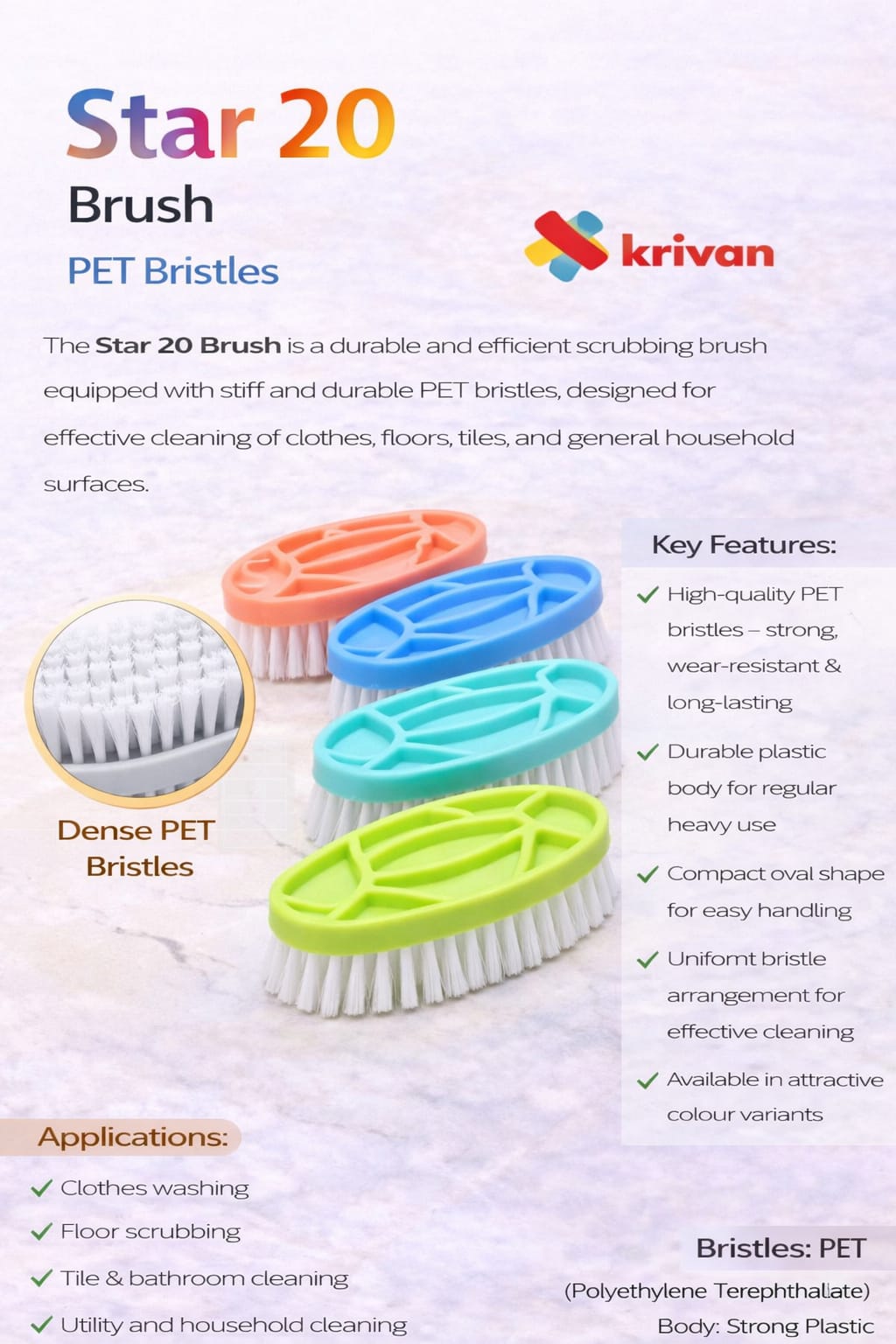 Star20 Virgin Brush 4Pc Blister Pack