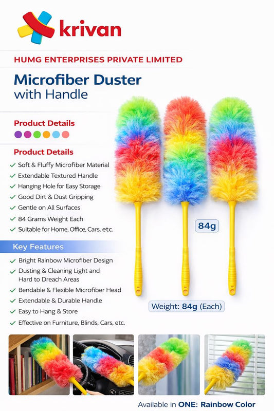 Krivan Microfiber Static Duster with Handle