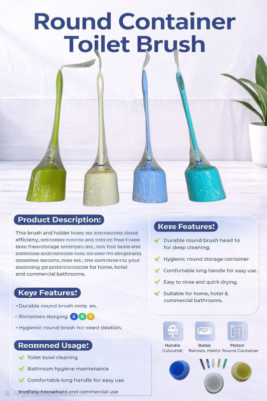 Round Container Toilet Brush