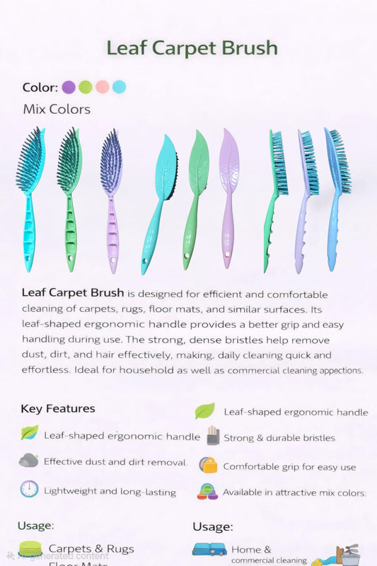 Krivan Leaf Handle Cleaning Carpet Brush for Carpets & Rugs