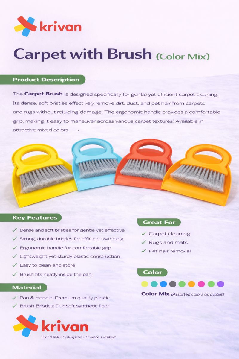 Krivan Wallnut Pan With Carpet Brush