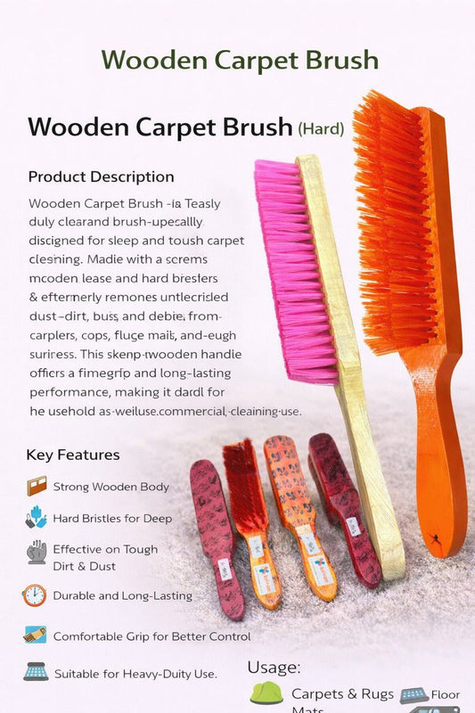 Krivan Wooden Carpet Brush for Commercial & household cleaning